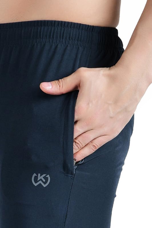 Image of KWINGS Soft NS Lycra Track Pant for Men - Comfortable Straight Fit Joggers with Secure Side Zipper Pockets