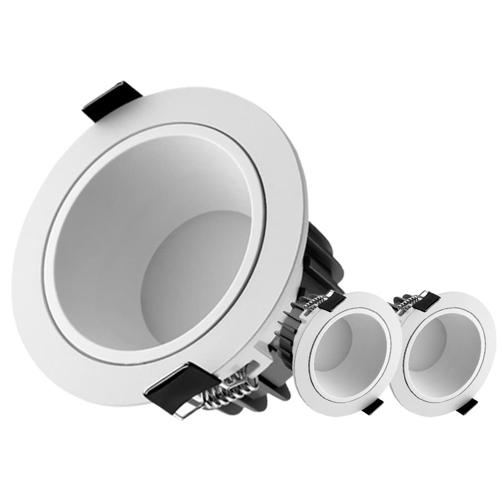 Paquete de 3 Luces empotradas Impermeables deflectoras 7W/10W/15W/20W/30W LED Downlight, iluminación de latas de baño, Luces empotradas Redondas de aleación de Aluminio para Cuarto de baño