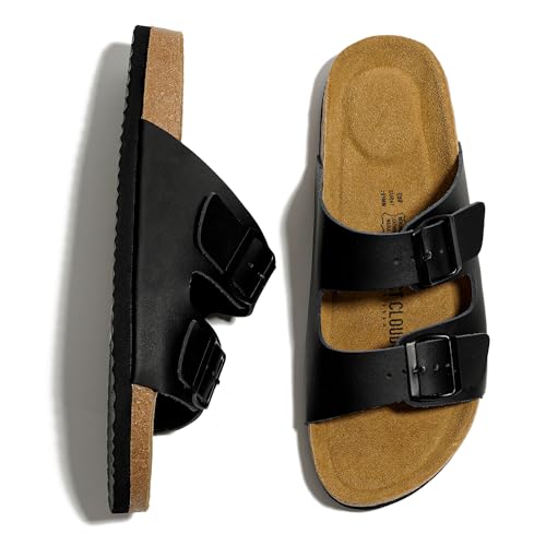 Project Cloud Genuine Leather Mens Sandals with Memory Foam Natural