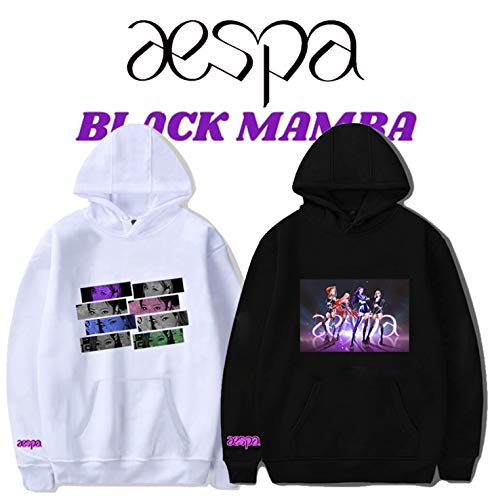 Xkpopfans AESPA Hoodie New Album Black Mamba Sweatshirt Winter Karina Giselle Pullover4