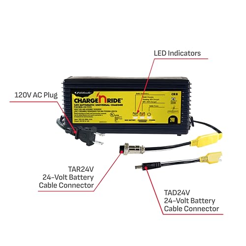 Schumacher Electric 24 Volt Universal Battery Charger for Ride on Toys - Charge \'N Ride CR8-1.5 Amp, Fully Automatic - Compatible with Dynacraft and Razor