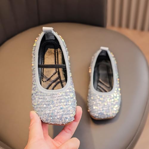 IWIHMIV Girls Ballet Flat Dress Shoes Comfortable Mary Jane Wedding Party Non Slip Flower Princess Shoes4
