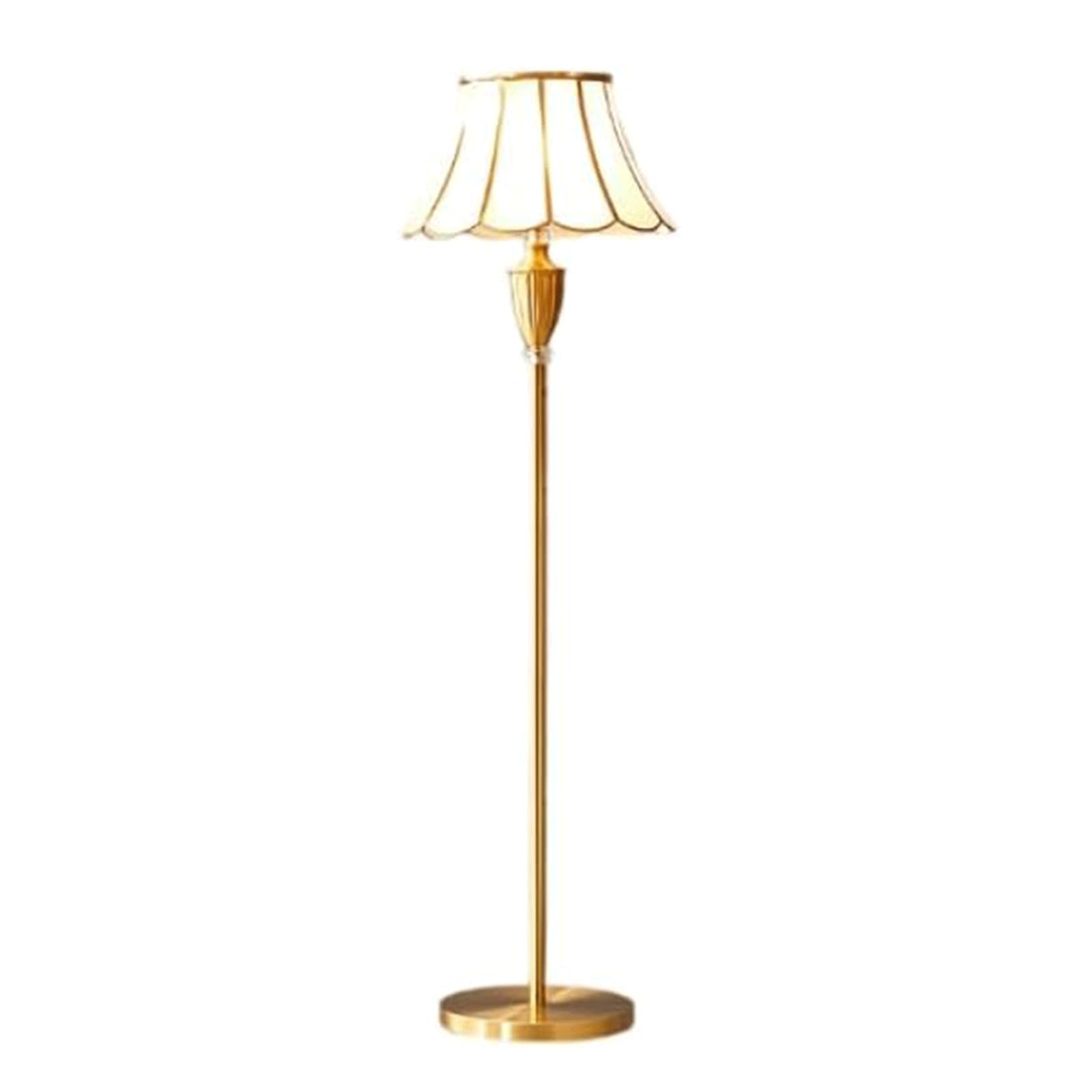 Lampa podłogowa Volledig koperen vloerlamp Vloerlamp in Europese stijl Lichte luxe dimbare staande lamp Woonkamer hoge lamp luksus