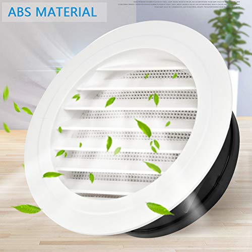 Foccts Air Vents Louver 6 Inch, Round Soffit Vent Abs Louver Grille Cover White Soffit Vent With Built-In Fly Screen Mesh For Kitchen, Bathroom, Office Ventilation #TOP4