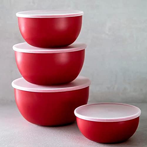 Kitchenaid Insalatiere In Plastica Con Coperchio, Rosse, Set 4 Ciotole Cucina - 7