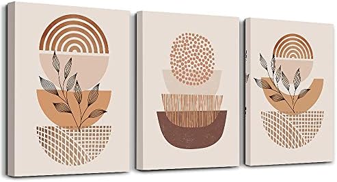 Boho 3 Piece Set: Canvas Wall Art for Living Room, Bedroom, Kitch...