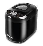 Elite Gourmet Programmable Bread Maker, 2 lb Loaf, 3 Sizes, 19 Presets incl. Gluten-Free, Dough & Jam, Delay Timer, Black