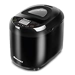 Elite Gourmet EBM8103B Programmable Bread Maker Machine 3 Loaf Sizes, 19 Menu Functions Gluten Free White Wheat Rye French and more, 2 Lbs, Black