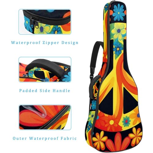 JRHEJTFZ Housse pour guitare acoustique de 1,9 cm d’épaisseur – Imperméable – Durable et élégant – Motif floral, Multicolore 5., 42.9×16.9×4.7 in, Motif imprimé tendance - Les Beatles, Paul McCartney, John Lennon, RIngo Starr, George Harrison JRHEJTFZ Housse pour guitare acoustique de 1,9 cm d'épaisseur - Imperméable - Durable et élégant - Motif floral, Multicolore 5., 42.9x16.9x4.7 in, Motif imprimé tendance – Image 5