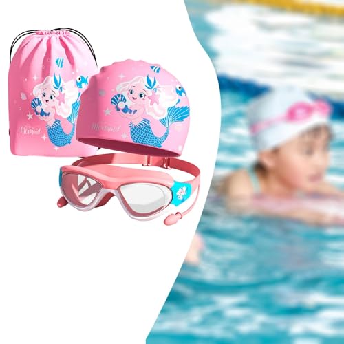 Lunettes de natation pour enfants avec bonnet et sac de plage légères - 4