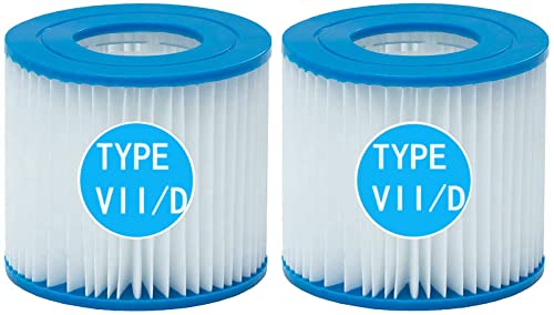 CXYXHW Cartucho de repuestofiltro de piscina para Bestway VII y tipo D, para piscinas Hot Spring Spa de piscina, filtro de piscina hinchable reutilizable, cartucho de filtro de repuesto (2)
