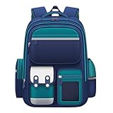 Mochila juvenil Escolar Grande Espaço Notebook Resistente (Azul/Verde)