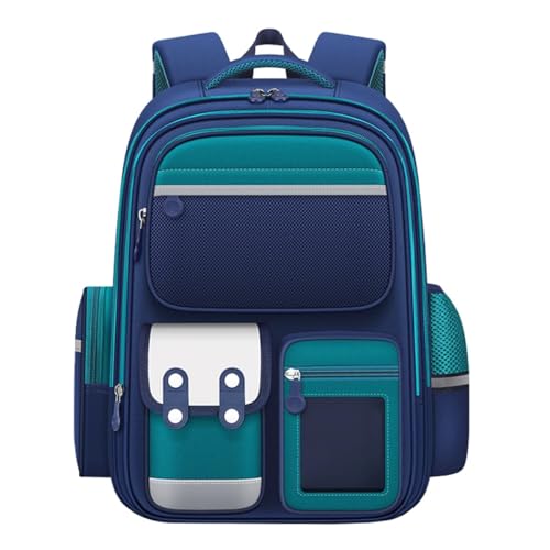 Mochila Grande Escolar Juvenil Reforçada Espaço Notebook (Azul/Verde)