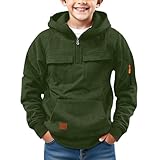 Boys Hoodies Size 10 12 Boys Oversized Hoodies Half Zip Up Sweatshirts Long Sleeve Preppy Pullover Shirts Fall Winter Warm Athletic Tops Blackish Green 12-13 Years Football Sweatshirt