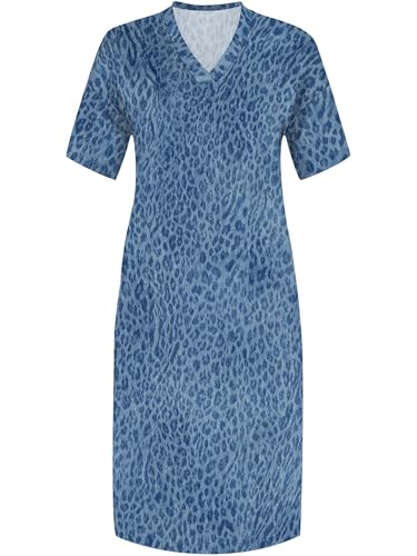 Image of SUZONANA Plus Size Denim Print Maxi Dresses for Women Casual V Neck Short Sleeve with Pockets Soft Jean Look Dress XL-6XL