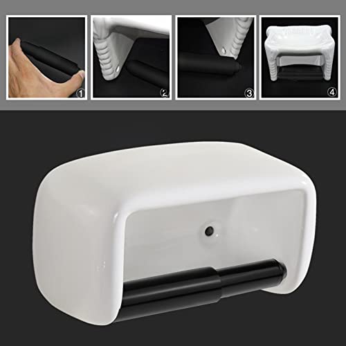 YINETTECH 8Pcs Toilet Paper Holder Roller Replacement Plastic Toilet Paper Frame Spring Loaded Insert Spindle Accessories for Home Toilet Black - Image 3