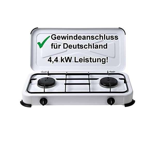 Campingkocher Gaskocher 2 flammig 50mbar Propangas Herd Gasherd