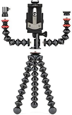 JB01533-BWW, GorillaPod Mobile Rig, Tripod for Vlogging, Smartphone, iPhone with or without Case, Microphone, Lights, YouTube Video