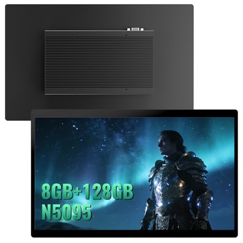 HEIGAOLA ��̌^PC 15.6�C���` Windows 11 Pro VESA�X�^���h�t�� �^�b�`�I�[���C������PC Celeron N5095 8GB 128GB HD�|�[�g USB 3.0 �M�K�r�b�g�L��LAN Wi-Fi 5 BT4.2 �t�@��