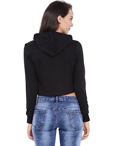 Image of PINACOLADA Women Black Crop Hoodie
