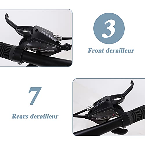 Absuyy Hybrid Bike, Road Bike For Men Women, 7 Speed City Bike With Dual Disc Brakes, 700C Tires Shimano Derailleur, Outdoor Men's Bike Bicycle For Commuting Touring Leisure Fitness #TOP7