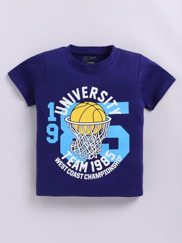 Image of Amazon Brand - Jam & Honey Boys Cotton Graphic Printed Half Sleeves T-Shirt | Regular Fit | Soft & Breathable (Available in Pack of 3 & Pack of 5) (2 to 8 Years)