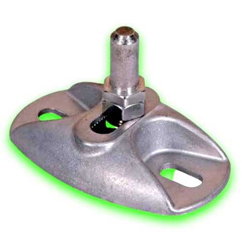 Déco Fer Forgé-Crapaudine INOX- A Visser Reglable 98 mm par 58 mm-Porte Portail Portillon Battant-1 Pieces Base CARRÉ pour Tube- Axe Tige Haute diam 12 mm-...