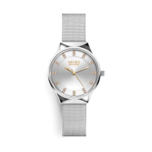 Image of BRUNO MILANO Stylish Watches Mesh Band Shiny Dial for Women and Girls