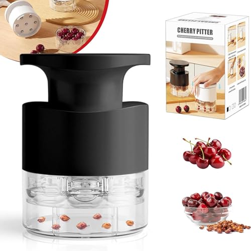 Hausio 2025 Nuevo deshuesador de cerezas – Descorazonador de oliva, descorazonador de cerezas, deshuesador de cerezas y ciruelas, removedor de huesos de cereza, removedor de huesos de cereza (negro)