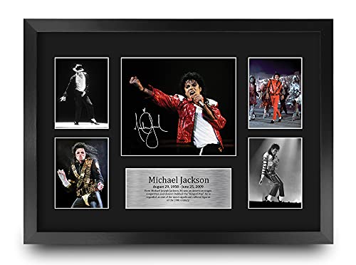 HWC Trading Michael Jackson Musician 16 x 12 inch (A3) Printed Gifts Signed Autograph Picture for Music Memorabilia Fans - 16