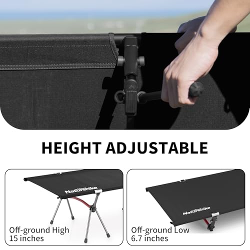 Image of Naturehike ArmyWild Folding Camping Cot, Height Adjustable Ultralight Backpacking Cot, Portable Camping Bed for Camping Hiking Travel Home