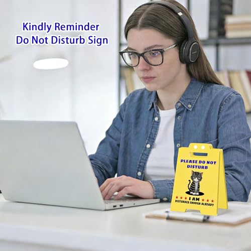 Funny Office Desk Signs - Funny Fun Gag Decor & Desk Accessories, Do Not Disturb Sign for Office Cubicle, Gift for Coworker, Boss Lady & Bosses Day Women Team Members — view 4