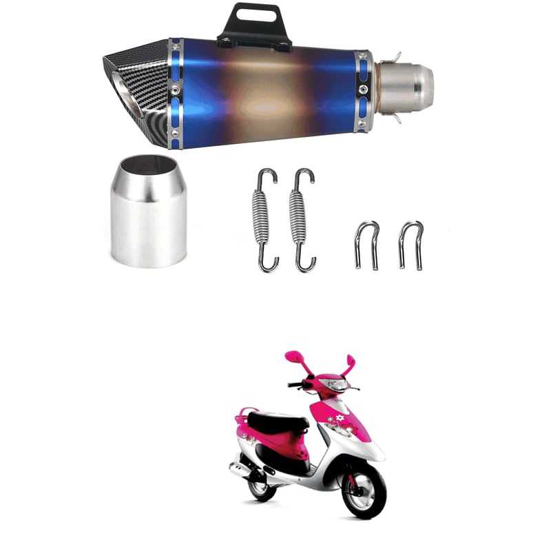 Premium Akra-pov-ic Universal Exhaust/Silencer Muffler Pipe Hexa Cut,Blue, Stainless Steel Exhaust Silencer 36-51 mm Muffler Pipe for All Bikes/Motorcycle Comfortable With Scoo-ty pep Pl-us-image-8