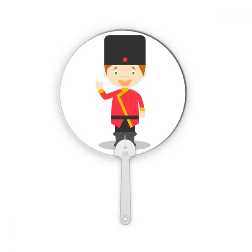 Éventail rond en plastique Russia Cartoon Art Déco portable pour décoration et artisanat