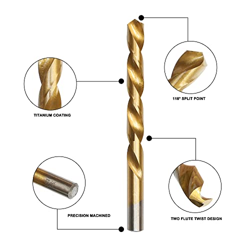 Gmtools TD-230PCS 230 Pcs Drill Bit Set, 135° Tip Titanium Coated High Speed Steel, Twist Drill Bit Kit For Iron, Aluminum Alloy thumb #2