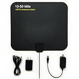 SOGOCOOL HDTV Antenna Indoor, 10-50 Mile Range with Amplifier, Antenna with Detachable Signal Booster
