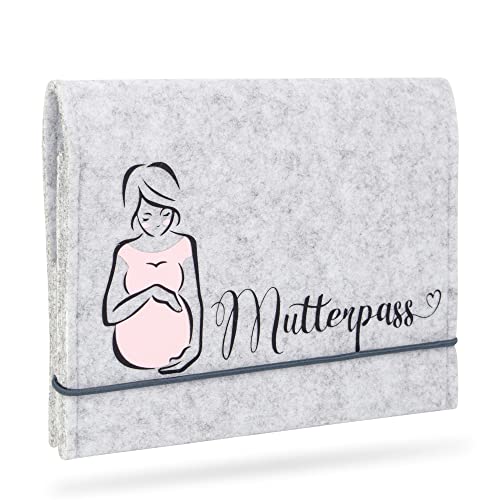 Étui pour carnet de maternité en feutre - Design parfait - Fabriqué à la main en Allemagne - Pour la grossesse - Avec compartiments pratiques (carnet de maternité) Cover