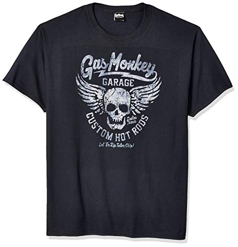 Gas Monkey unisex adult Officially Licensed Gas Monkey Garage Graphic T-shirts T Shirt, Black Destroyed Monkey Men's El, X-Large US
