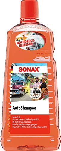SONAX Champú concentrado Havana Love (2 litros) penetra y disuelve la suciedad a fondo sin atacar la capa protectora de cera | Número de referencia 03285410