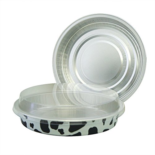 Mystar Set Of 12, 6" Round Shape Non-Stick Aluminum Baking Cups, Mini Pizza Pans, Pie Tins, Pastry Mold With Lids, 3 Colors (Gold, Millcow, Black&Gold) #TOP2