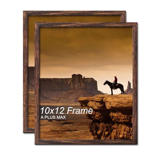 A PLUS MAX 10x12 Picture Frame Set of 2 Brown Light Weight Wall Mount
