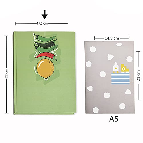 Image of PAPBOO Nimbu Mirchi - Nazar Battu Hardbound, Hardcover Notebook Diary, (22 X 17.5 cm, 80 GSM, 140 Single Ruled Pages) Journal, Gift