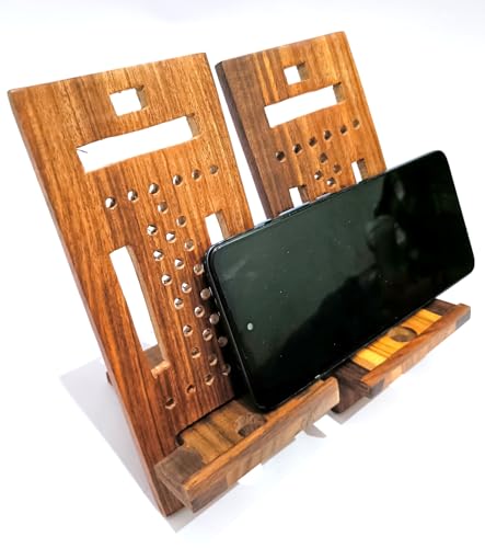Support de téléphone en bois artisanal et support appareil mobile de bureau