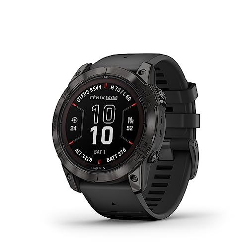 Image of Garmin Fenix 7X Pro Sapphire Solar, GPS Smartwatch with Touchscreen, 51 mm case Size, 24 /7 HRV, SPO2, ABC sensors, Climbro & PacePro, Health Snapshot, Underwater Heart Rate, Built-in Flashlight