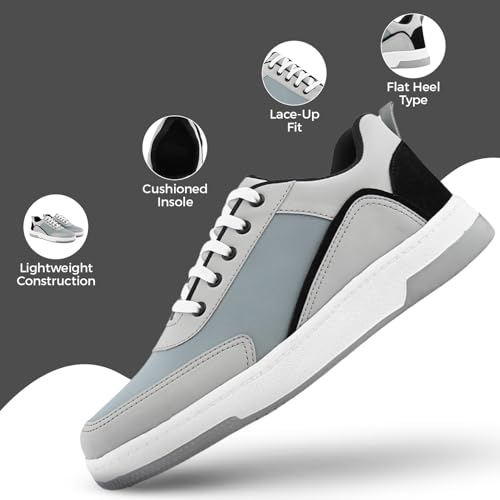 Image of STANPHORD Mens Lumora Sneakers Faux Leather Chunky Colourblocked Trendy Lace Up Casual Shoes Trendy Sole All Day Comfortable Lightweight with Extra Comfort Durable Footwear