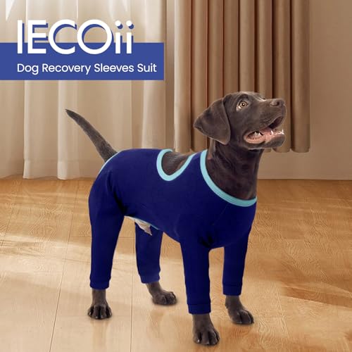 IECOii-Hunde-Genesungsanzug,Anti-Leck-Hinterbeinmanschette, Ellbogenschützer für mittelgroße und große Hunde, Hundekegel-Alternative zum Stoppen des Leckens von Beinwunden,S