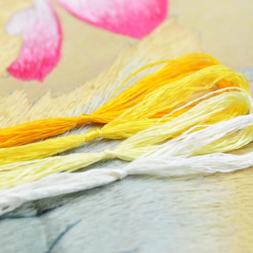 Image of 4 Skeins Mulberry Silk Floss Embroidery Thread Floss-Cross Stitch Threads China Silk Woven Jewelry Threads DIY Sewing Kits (06)