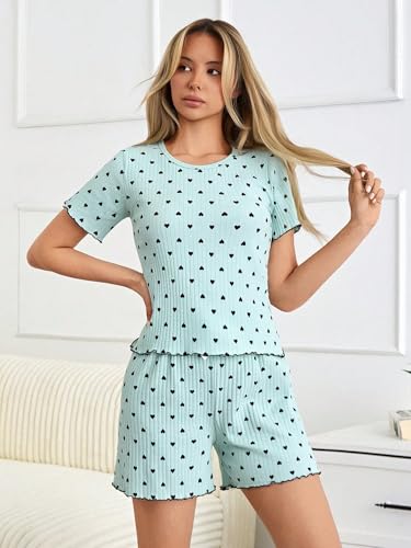 Image of Korean Night Dress || Shorts Set ||Korean Nightsuit || Women Nightwear ||Round Neck Half Sleeve Nightsuit || Loungewear || Everyday Nightdress Black