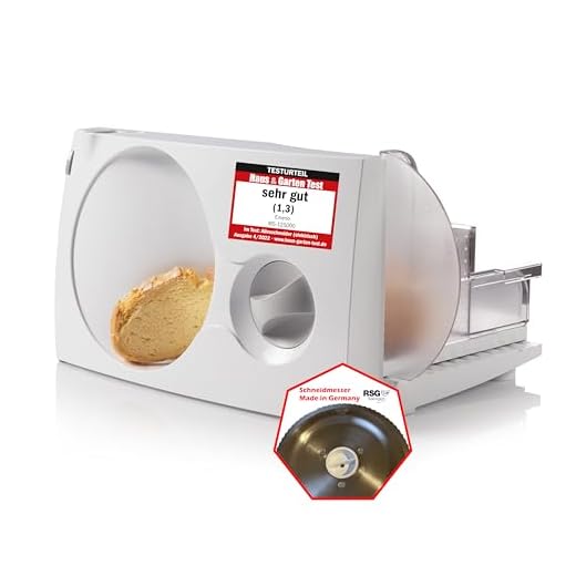 Emerio Allesschneider"Made in EU" MS-125000, Edelstahl Messereinheit in Deutschland produziert, einstellbar 0-17mm, BPA frei, platzsparend klappbar, mit Sicherheitsschalter, Eco 100Watt, Weiß