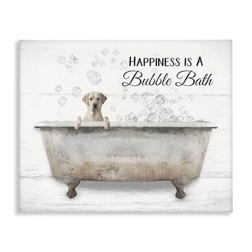 Image of Bubble Bath Dog Vintage Bath, 24 x 30 Inch Canvas Wall Art